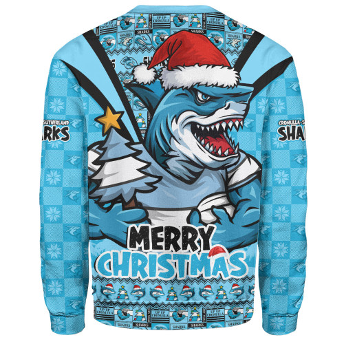 Cronulla-Sutherland Sharks Sweatshirt Merry Christmas Festive Spirit Edition Cronulla-Sutherland Sharks Sweatshirt Merry Christmas Festive Spirit Edition