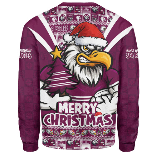 Manly Warringah Sea Eagles Sweatshirt Merry Christmas Festive Spirit Edition Manly Warringah Sea Eagles Sweatshirt Merry Christmas Festive Spirit Edition