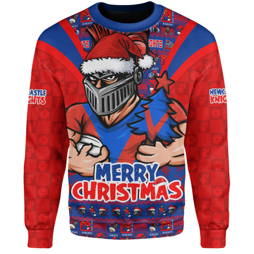 Newcastle Knights Sweatshirt Merry Christmas Festive Spirit Edition Newcastle Knights Sweatshirt Merry Christmas Festive Spirit Edition