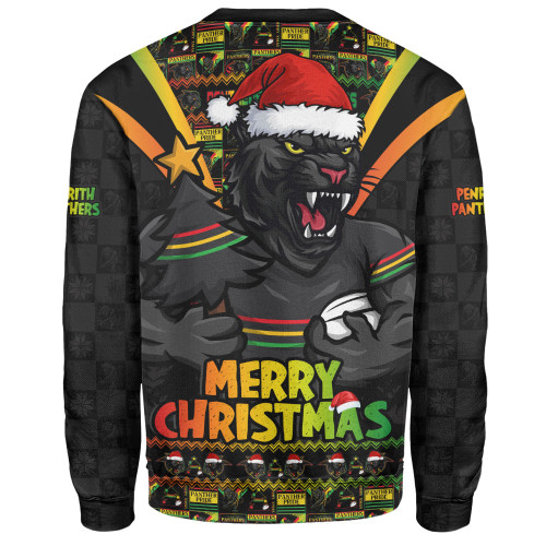 Penrith Panthers Sweatshirt Merry Christmas Festive Spirit Edition Penrith Panthers Sweatshirt Merry Christmas Festive Spirit Edition