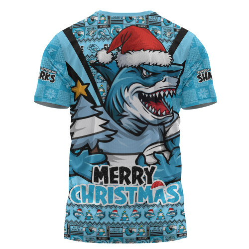 Cronulla-Sutherland Sharks T-Shirt Merry Christmas Festive Spirit Edition Cronulla-Sutherland Sharks T-Shirt Merry Christmas Festive Spirit Edition
