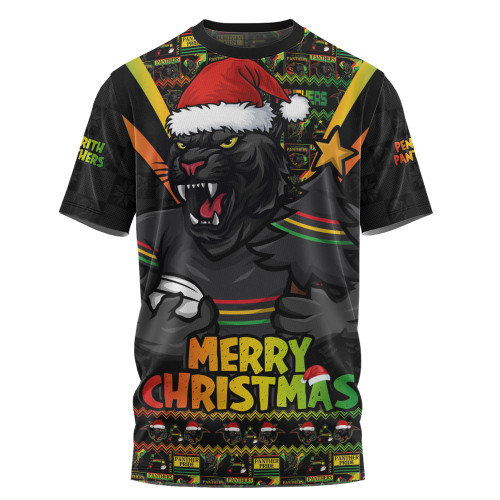Penrith Panthers T-Shirt Merry Christmas Festive Spirit Edition Penrith Panthers T-Shirt Merry Christmas Festive Spirit Edition
