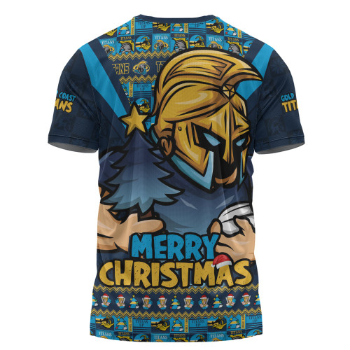 Gold Coast Titans T-Shirt Merry Christmas Festive Spirit Edition Gold Coast Titans T-Shirt Merry Christmas Festive Spirit Edition