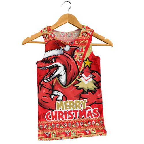 Redcliffe Dolphins Men Singlet Merry Christmas Festive Spirit Edition Redcliffe Dolphins Men Singlet Merry Christmas Festive Spirit Edition