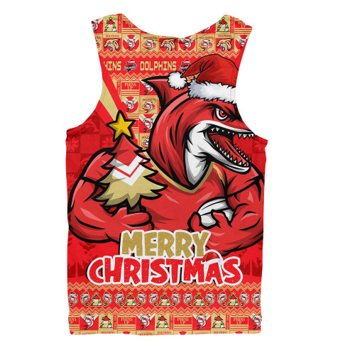 Redcliffe Dolphins Men Singlet Merry Christmas Festive Spirit Edition Redcliffe Dolphins Men Singlet Merry Christmas Festive Spirit Edition
