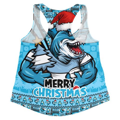 Cronulla-Sutherland Sharks Women Racerback Singlet Merry Christmas Festive Spirit Edition