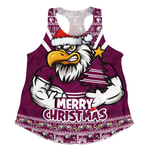 Manly Warringah Sea Eagles Women Racerback Singlet Merry Christmas Festive Spirit Edition