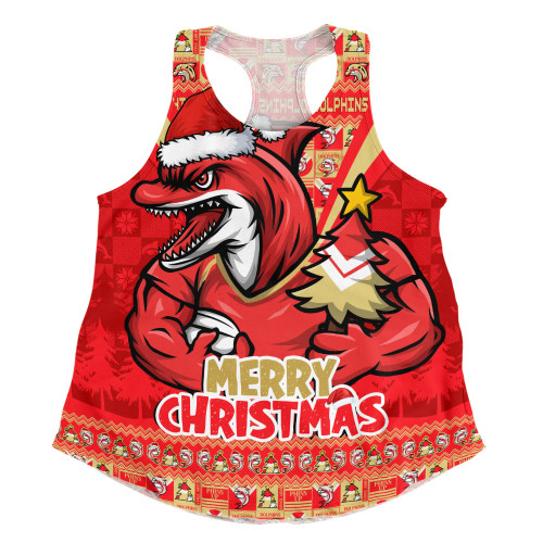 Redcliffe Dolphins Women Racerback Singlet Merry Christmas Festive Spirit Edition Redcliffe Dolphins Women Racerback Singlet Merry Christmas Festive Spirit Edition