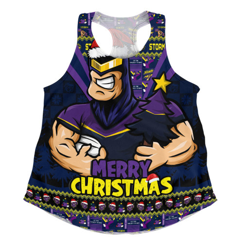 Melbourne Storm Women Racerback Singlet Merry Christmas Festive Spirit Edition