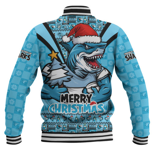 Cronulla-Sutherland Sharks Baseball Jacket Merry Christmas Festive Spirit Edition Cronulla-Sutherland Sharks Baseball Jacket Merry Christmas Festive Spirit Edition