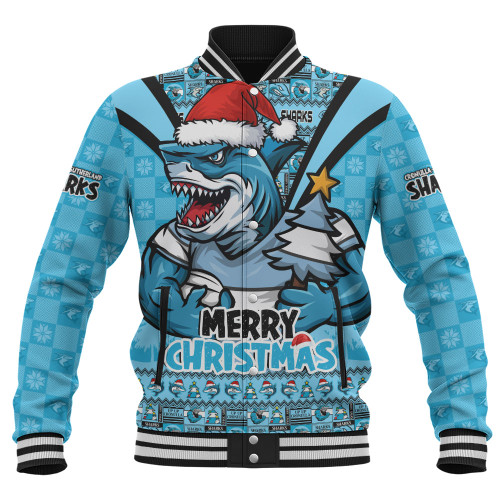 Cronulla-Sutherland Sharks Baseball Jacket Merry Christmas Festive Spirit Edition Cronulla-Sutherland Sharks Baseball Jacket Merry Christmas Festive Spirit Edition