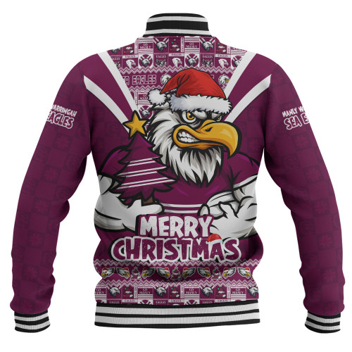 Manly Warringah Sea Eagles Baseball Jacket Merry Christmas Festive Spirit Edition