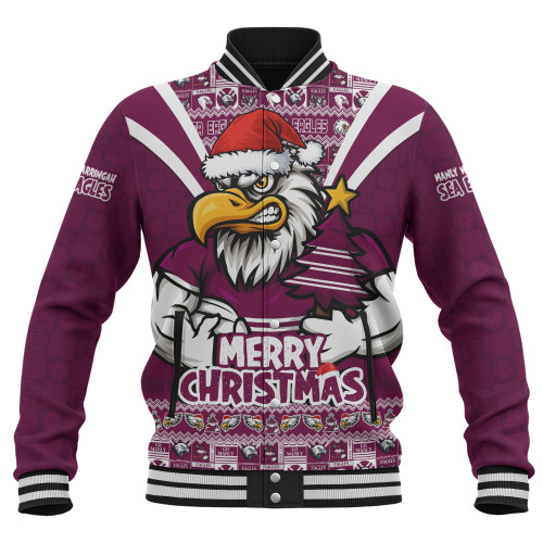Manly Warringah Sea Eagles Baseball Jacket Merry Christmas Festive Spirit Edition