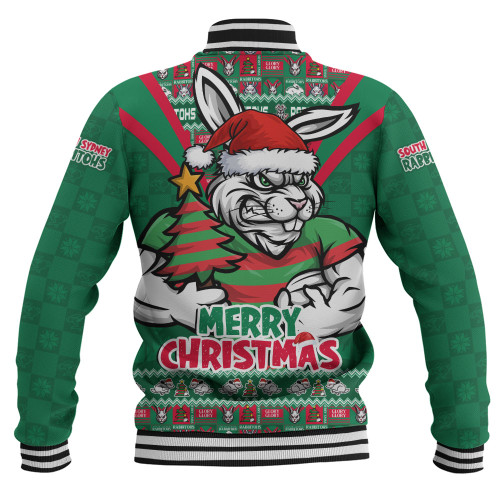South Sydney Rabbitohs Baseball Jacket Merry Christmas Festive Spirit Edition South Sydney Rabbitohs Baseball Jacket Merry Christmas Festive Spirit Edition