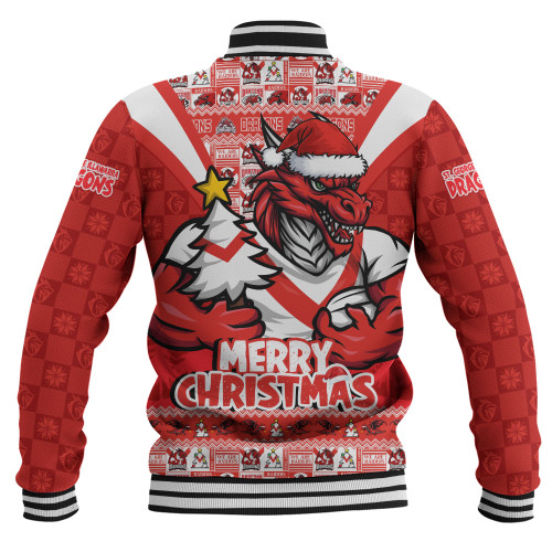 St. George Illawarra Dragons Baseball Jacket Merry Christmas Festive Spirit Edition St. George Illawarra Dragons Baseball Jacket Merry Christmas Festive Spirit Edition