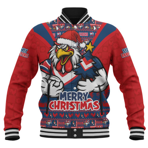 Sydney Roosters Baseball Jacket Merry Christmas Festive Spirit Edition Sydney Roosters Baseball Jacket Merry Christmas Festive Spirit Edition