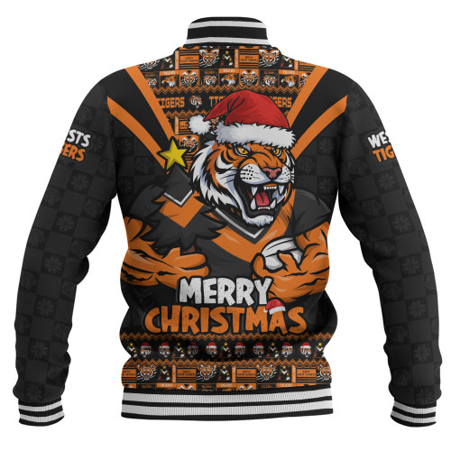 Wests Tigers Baseball Jacket Merry Christmas Festive Spirit Edition Wests Tigers Baseball Jacket Merry Christmas Festive Spirit Edition