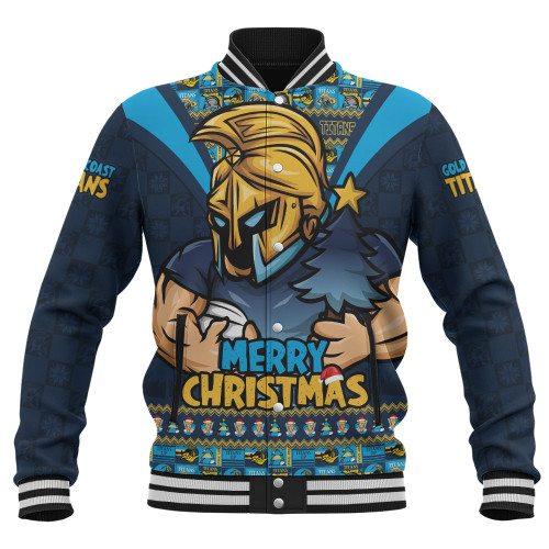 Gold Coast Titans Baseball Jacket Merry Christmas Festive Spirit Edition