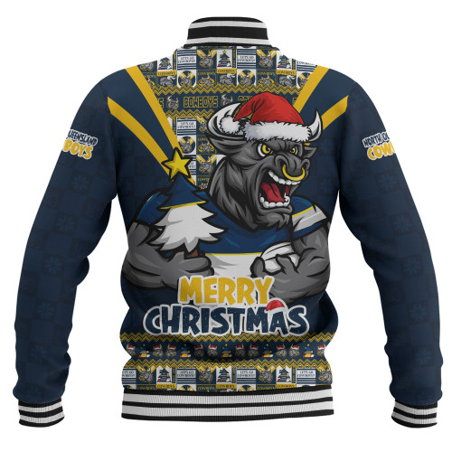 North Queensland Cowboys Baseball Jacket Merry Christmas Festive Spirit Edition North Queensland Cowboys Baseball Jacket Merry Christmas Festive Spirit Edition