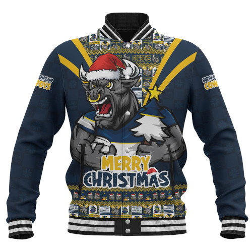 North Queensland Cowboys Baseball Jacket Merry Christmas Festive Spirit Edition North Queensland Cowboys Baseball Jacket Merry Christmas Festive Spirit Edition