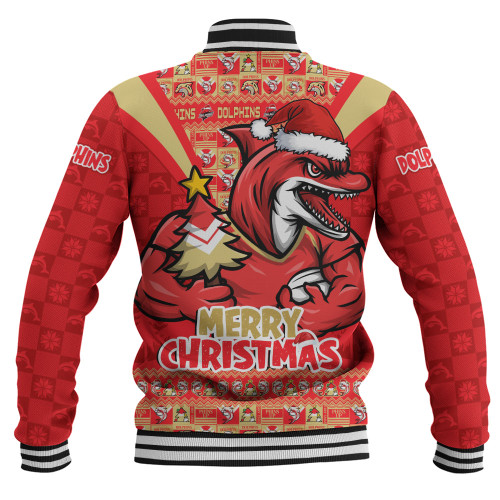 Redcliffe Dolphins Baseball Jacket Merry Christmas Festive Spirit Edition Redcliffe Dolphins Baseball Jacket Merry Christmas Festive Spirit Edition
