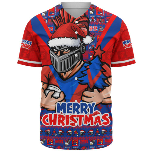 Newcastle Knights Baseball Shirt Merry Christmas Festive Spirit Edition Newcastle Knights Baseball Shirt Merry Christmas Festive Spirit Edition