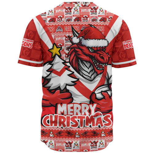 St. George Illawarra Dragons Baseball Shirt Merry Christmas Festive Spirit Edition St. George Illawarra Dragons Baseball Shirt Merry Christmas Festive Spirit Edition