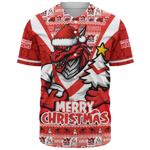 St. George Illawarra Dragons Baseball Shirt Merry Christmas Festive Spirit Edition