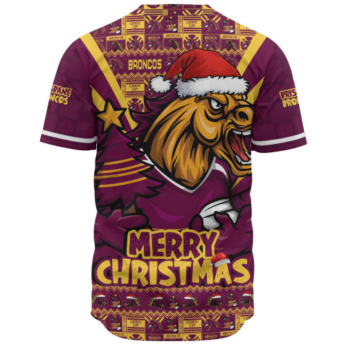 Brisbane Broncos Baseball Shirt Merry Christmas Festive Spirit Edition Brisbane Broncos Baseball Shirt Merry Christmas Festive Spirit Edition