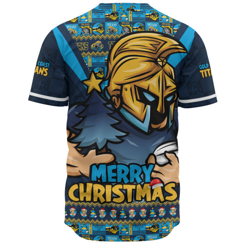 Gold Coast Titans Baseball Shirt Merry Christmas Festive Spirit Edition Gold Coast Titans Baseball Shirt Merry Christmas Festive Spirit Edition