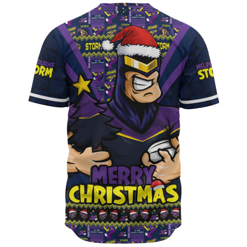Melbourne Storm Baseball Shirt Merry Christmas Festive Spirit Edition Melbourne Storm Baseball Shirt Merry Christmas Festive Spirit Edition