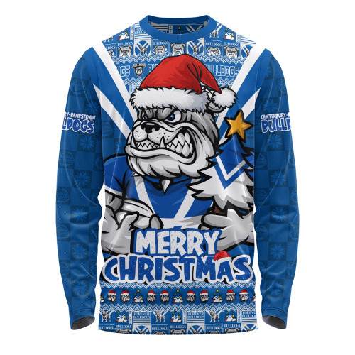 Canterbury-Bankstown Bulldogs Long Sleeve T-shirt Merry Christmas Festive Spirit Edition Canterbury-Bankstown Bulldogs Long Sleeve T-shirt Merry Christmas Festive Spirit Edition