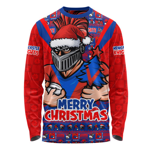 Newcastle Knights Long Sleeve T-shirt Merry Christmas Festive Spirit Edition