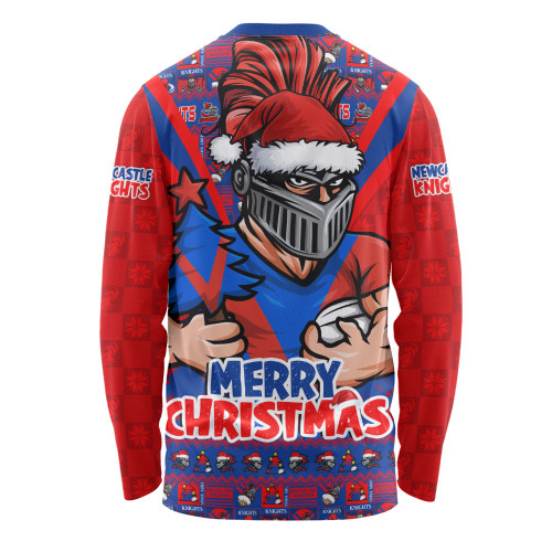 Newcastle Knights Long Sleeve T-shirt Merry Christmas Festive Spirit Edition Newcastle Knights Long Sleeve T-shirt Merry Christmas Festive Spirit Edition