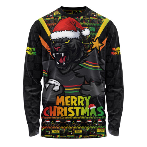 Penrith Panthers Long Sleeve T-shirt Merry Christmas Festive Spirit Edition