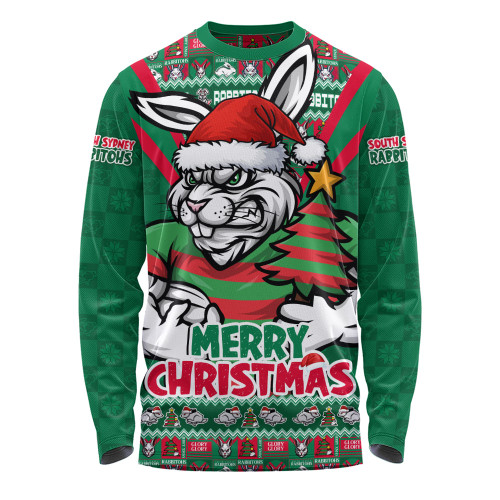 South Sydney Rabbitohs Long Sleeve T-shirt Merry Christmas Festive Spirit Edition South Sydney Rabbitohs Long Sleeve T-shirt Merry Christmas Festive Spirit Edition