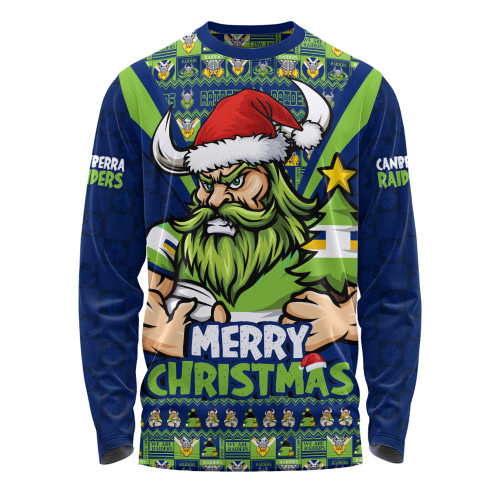 Canberra Raiders Long Sleeve T-shirt Merry Christmas Festive Spirit Edition