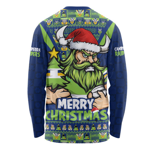 Canberra Raiders Long Sleeve T-shirt Merry Christmas Festive Spirit Edition Canberra Raiders Long Sleeve T-shirt Merry Christmas Festive Spirit Edition