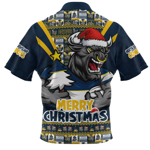 North Queensland Cowboys Zip Polo Shirt Merry Christmas Festive Spirit Edition North Queensland Cowboys Zip Polo Shirt Merry Christmas Festive Spirit Edition