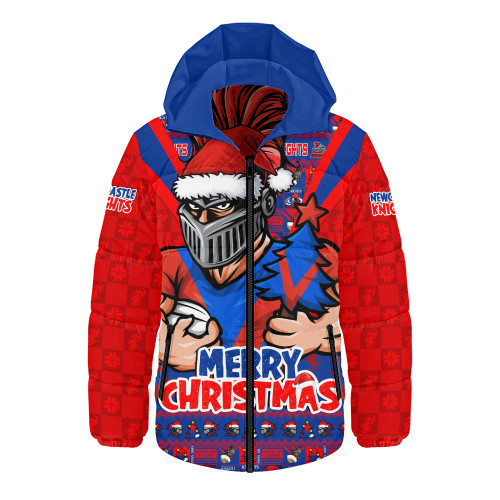Newcastle Knights Hooded Padded Jacket Merry Christmas Festive Spirit Edition