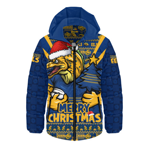 Parramatta Eels Hooded Padded Jacket Merry Christmas Festive Spirit Edition