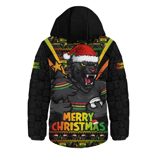 Penrith Panthers Hooded Padded Jacket Merry Christmas Festive Spirit Edition Penrith Panthers Hooded Padded Jacket Merry Christmas Festive Spirit Edition