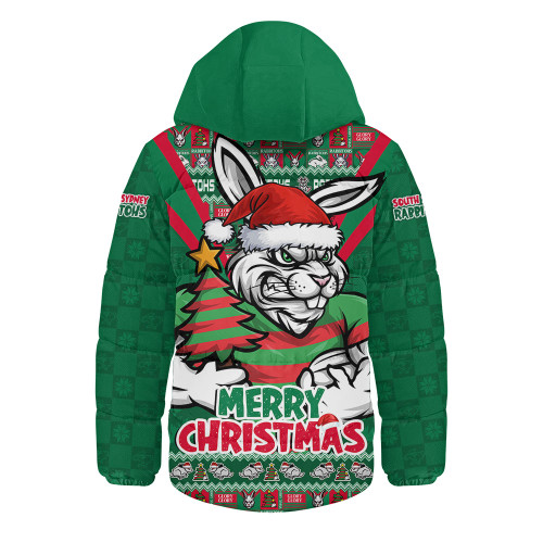 South Sydney Rabbitohs Hooded Padded Jacket Merry Christmas Festive Spirit Edition South Sydney Rabbitohs Hooded Padded Jacket Merry Christmas Festive Spirit Edition