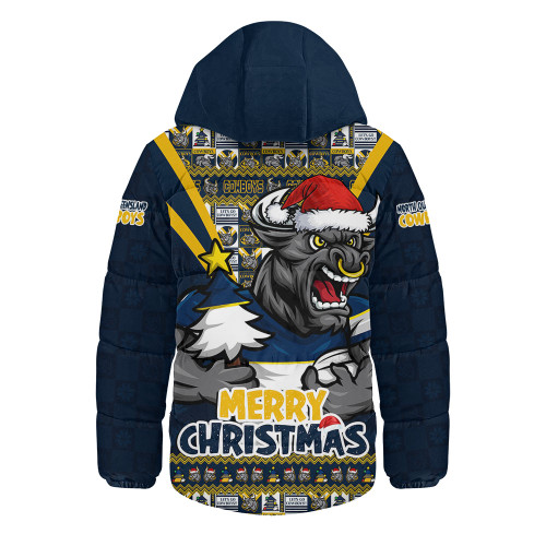 North Queensland Cowboys Hooded Padded Jacket Merry Christmas Festive Spirit Edition North Queensland Cowboys Hooded Padded Jacket Merry Christmas Festive Spirit Edition