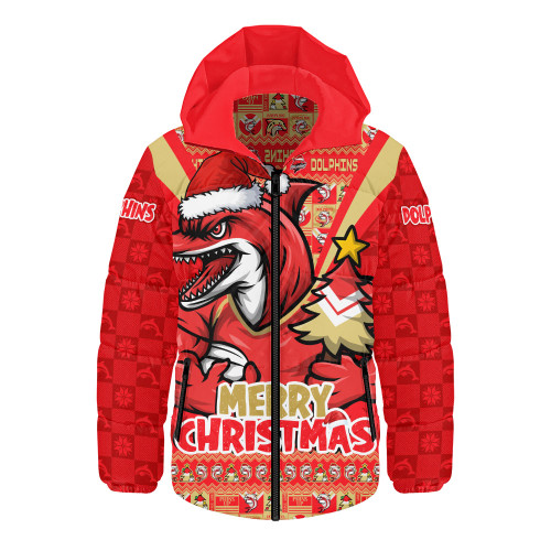Redcliffe Dolphins Hooded Padded Jacket Merry Christmas Festive Spirit Edition