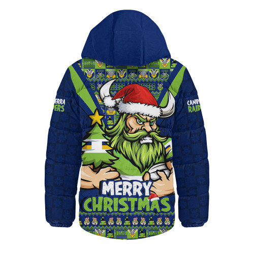 Canberra Raiders Hooded Padded Jacket Merry Christmas Festive Spirit Edition Canberra Raiders Hooded Padded Jacket Merry Christmas Festive Spirit Edition