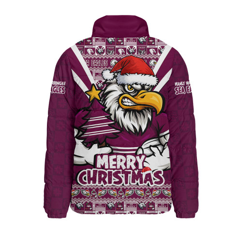 Manly Warringah Sea Eagles Padded Jacket Merry Christmas Festive Spirit Edition