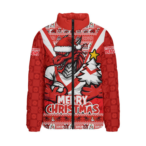 St. George Illawarra Dragons Padded Jacket Merry Christmas Festive Spirit Edition