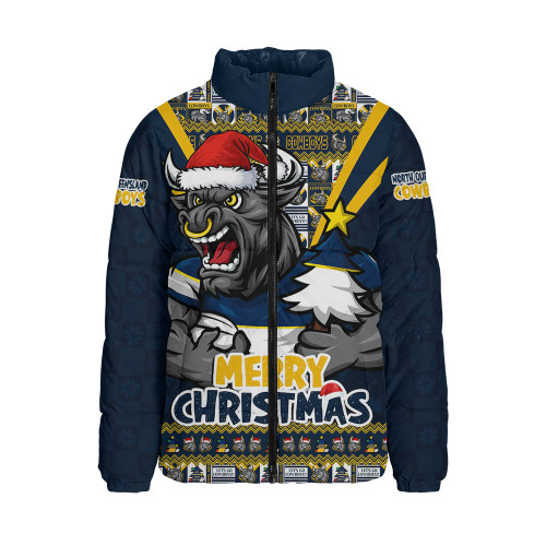 North Queensland Cowboys Padded Jacket Merry Christmas Festive Spirit Edition North Queensland Cowboys Padded Jacket Merry Christmas Festive Spirit Edition