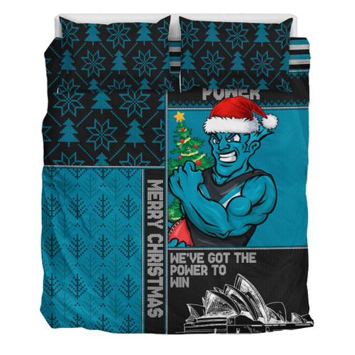 Port Adelaide Bedding Set Christmas Magic Knit Style Winter Glow Port Adelaide Bedding Set Christmas Magic Knit Style Winter Glow